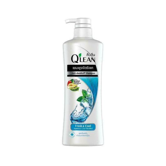 Q LEAN Anti-Dandruff Shampoo Fresh + Cool Formula Menthol Reduce Itching 340ml.