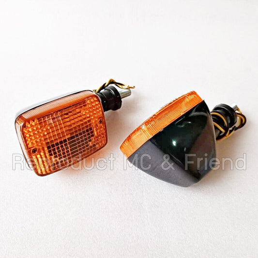 2x Front Winker Flasher Turn Signal Lamp BL For Kawasaki KH110 GTO-110 GTO-125