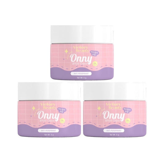 3x Onny White Cream Armpits Brightening Anti-perspirant Buttocks Elbows Knees 5g