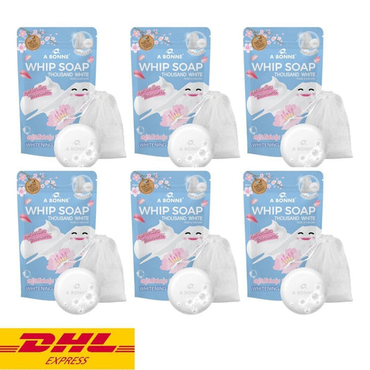 6x A BONNE Whip Soap Thousand White Rose & Sakura Nourish Younger Skin Care 100g