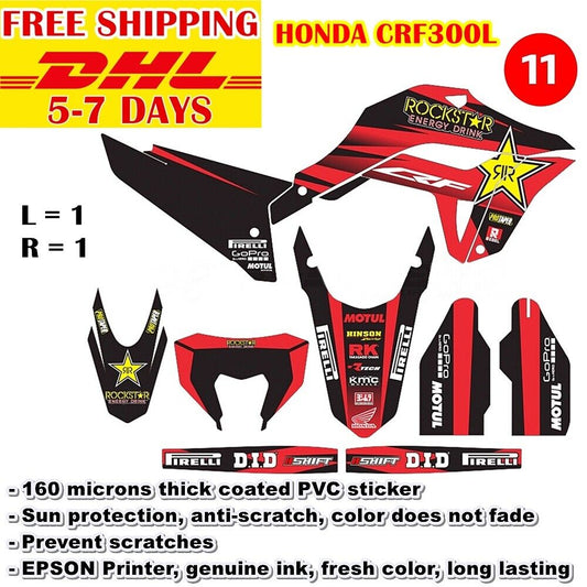 Stickers Graphics Kits For Honda CRF 300 L Motocross Whole Bike Decals Decal 11P