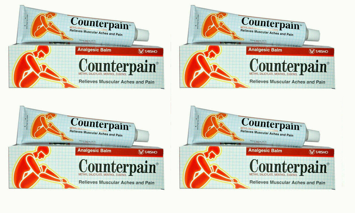 4 x 120g. Counterpain Muscular Pain Tension Relief Heat Warm Analgesic Balm HEAT