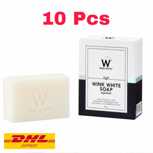10x Wink White Soap Bar Glutathione Milk Body Face Cleansing Skin Whitening 80g