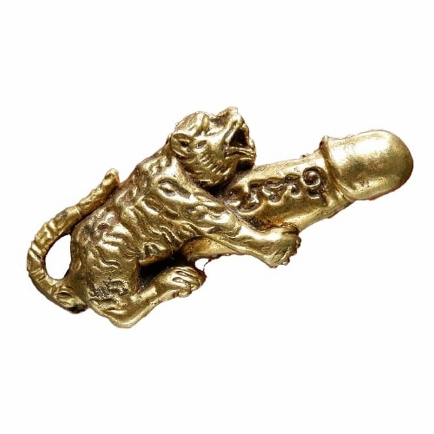 Brass Figure Tiger Men Penis Amulet Pendant Benefit Magic Talisman Paladkik Hot