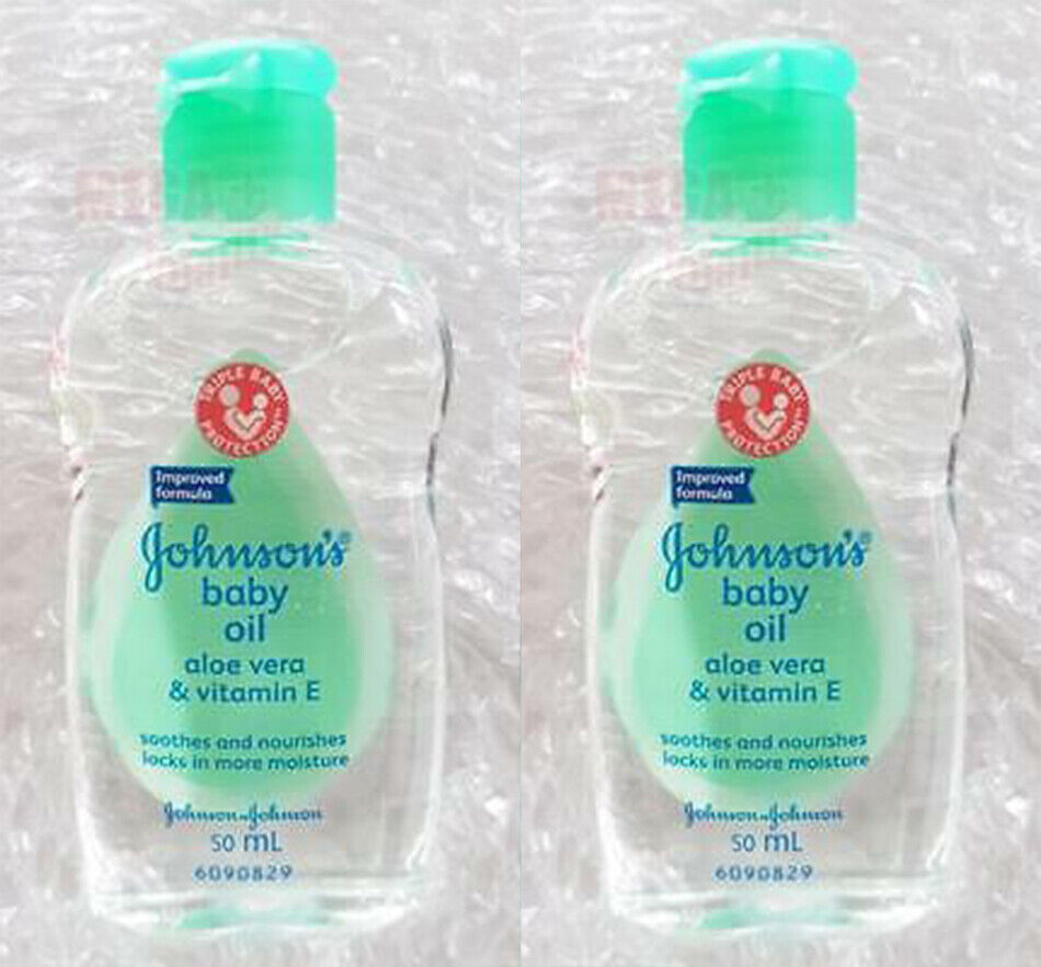 2x Johnson s Baby Oil with Aloe Vera and Vitamin E Smooth Moisture Skincare 50ml