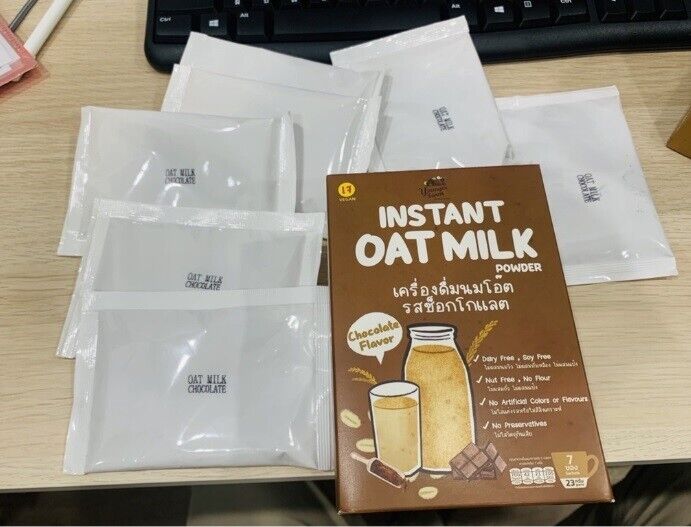 Instant Oat milk powder drink Chocolate flavor Vegan Halal Vegetarian 21 sachets