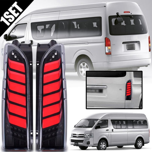 Pair LR Tail Lamp Light Smoke Lens LED Red FIT Toyota Hiace Commuter 2005-18 VAN