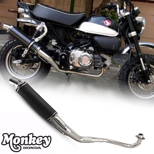 CHROME FULL SYSTEM EXHAUST MUFFLER BAFFLES PIPE S1 FIT HONDA MONKEY125 2018-2022