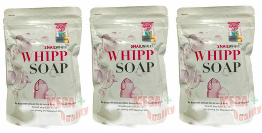3 x Namu Snail White Whipp Bar Soap Delicate Net For Softening Whip Foam 100g.