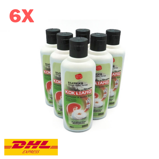 6x Kokliang Chinese Herbal Shampoo Anti-Hair Loss Dandruff Care Original 200 ml