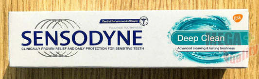 Sensodyne fluoride toothpaste deep clean sensitive teeth cleaning freshness 100g