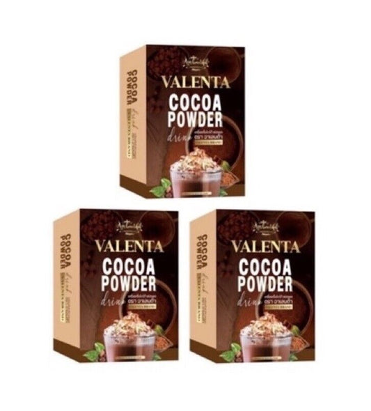 3x Valenta Cocoa Drink 0% Sugar 0% Cholesterol High Fiber helps excretion Burn