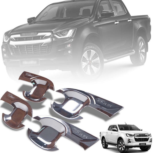 Door Handle Bowl Insert Cover Chrome For Isuzu D-max Dmax 4 Doors Pickup 2020