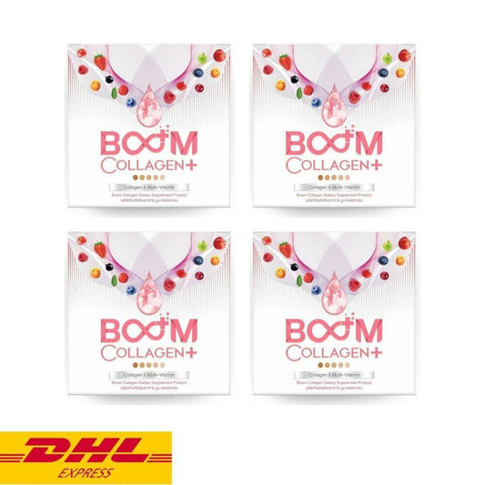 4x BOOM Collagen Powder Tri-Di Peptide Anti-Aging Younger Skin Bright Beautiful
