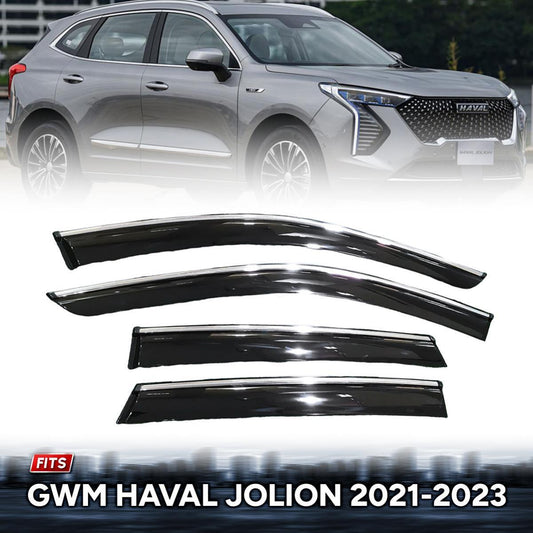 Chrome Rim Rain Visor Sun Guard Cover Black FIT GWM Haval Jolion 2021-2023 SUV