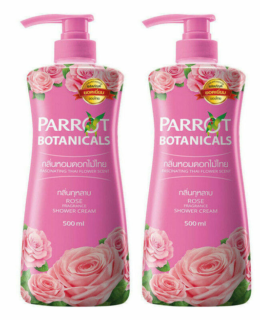 500ml Pack of 2 Parrot Cream Rose Botanicals Shower Sweet Pink Pump Head