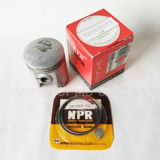 Suzuki TS100 TC100 GT185 (1973 - 1977) Piston & Ring Set OS 0.50 (Dia=49.50mm.)