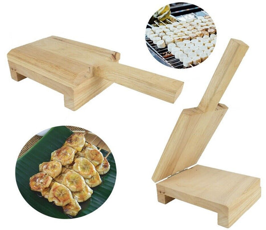 Wooden Press Grilled Banana Thai Traditional Kitchen Tool Dessert Sweet Potato