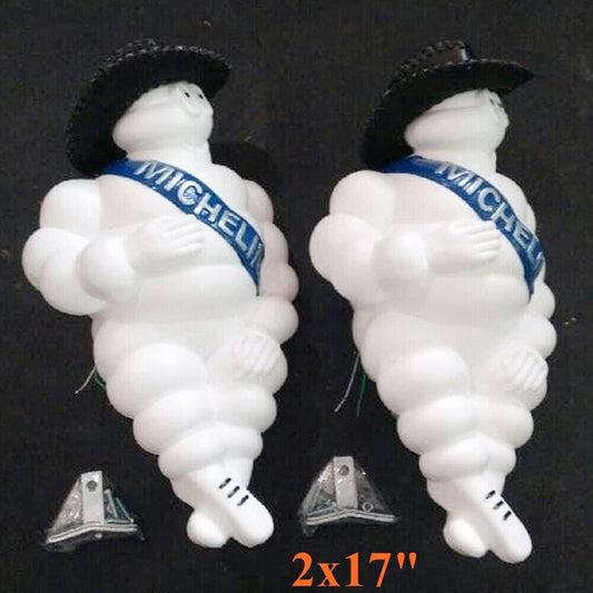 Michelin Doll Plastic Figure Cowboy Hat + Led light Advertise Tire 2x17 inch New