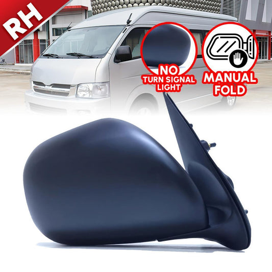 Manual Side Wing Mirror Black RH Right FIT Toyota Hiace Commuter 2005-2014 Van