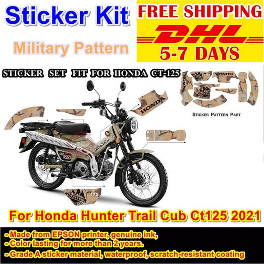 Brown Sticker kit For Ct125 Honda Hunter Cub 2021 125 Trail Guard Rack Front New