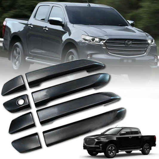Black Door Handle Cover Non Keyless Hole For Mazda BT-50 Pickup Ute 2020 2021