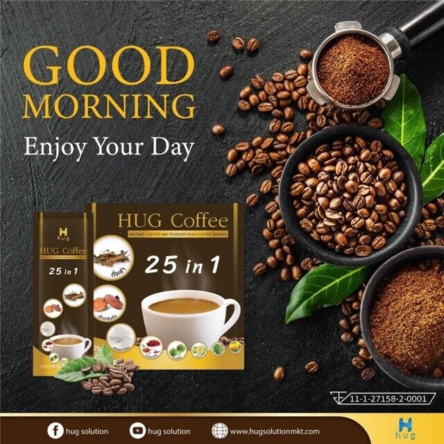 Hug Instant Arabica Coffee Mix 25 in1 Powder Weight Control Low Fat Sugar Free