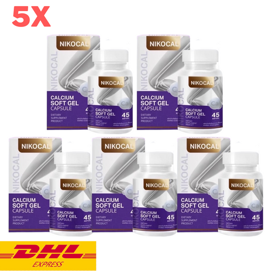 5x NIKOCAL Calcium Supplement Increase Height Nourish Bone Vitamin 1,500 mg 45's