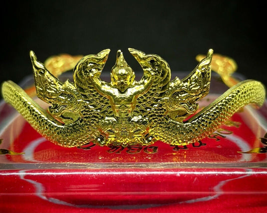 Bracelet Garuda Catch Naga Lucky Talisman Brass Bangle DragonThai Buddha Amulet
