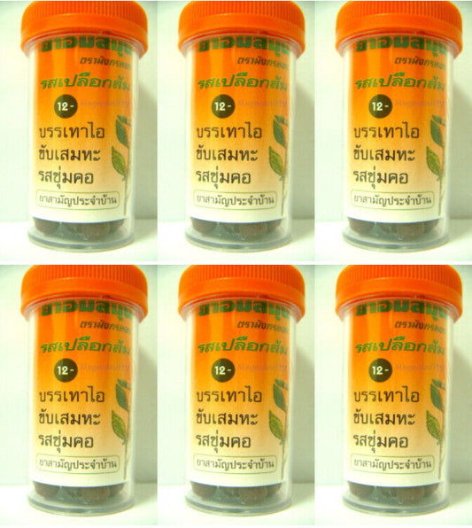 6 x HERBAL CANDY RELIEVE COUGH ORANGE FLAVOR 100 TABLET