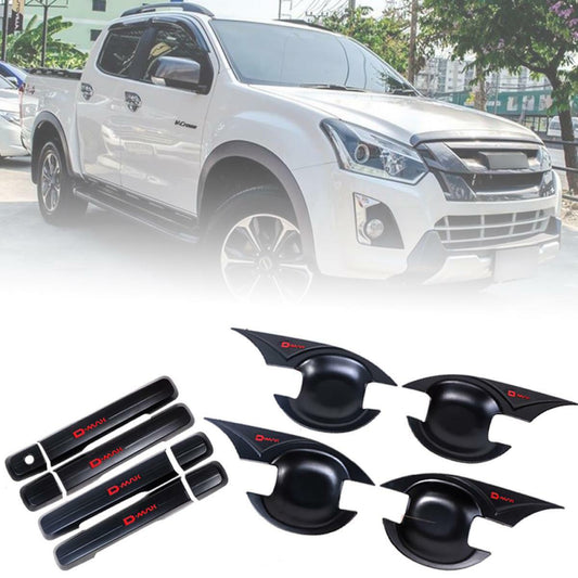 Black Door Handle Bowl Cover Set For Isuzu D-max Dmax Holden Pickup 2012-2019