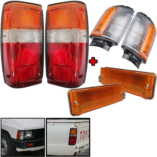 Set Bumper Lamp Corner Lamp Black Edge Tail Light For Toyota Hilux LN50 Pickup
