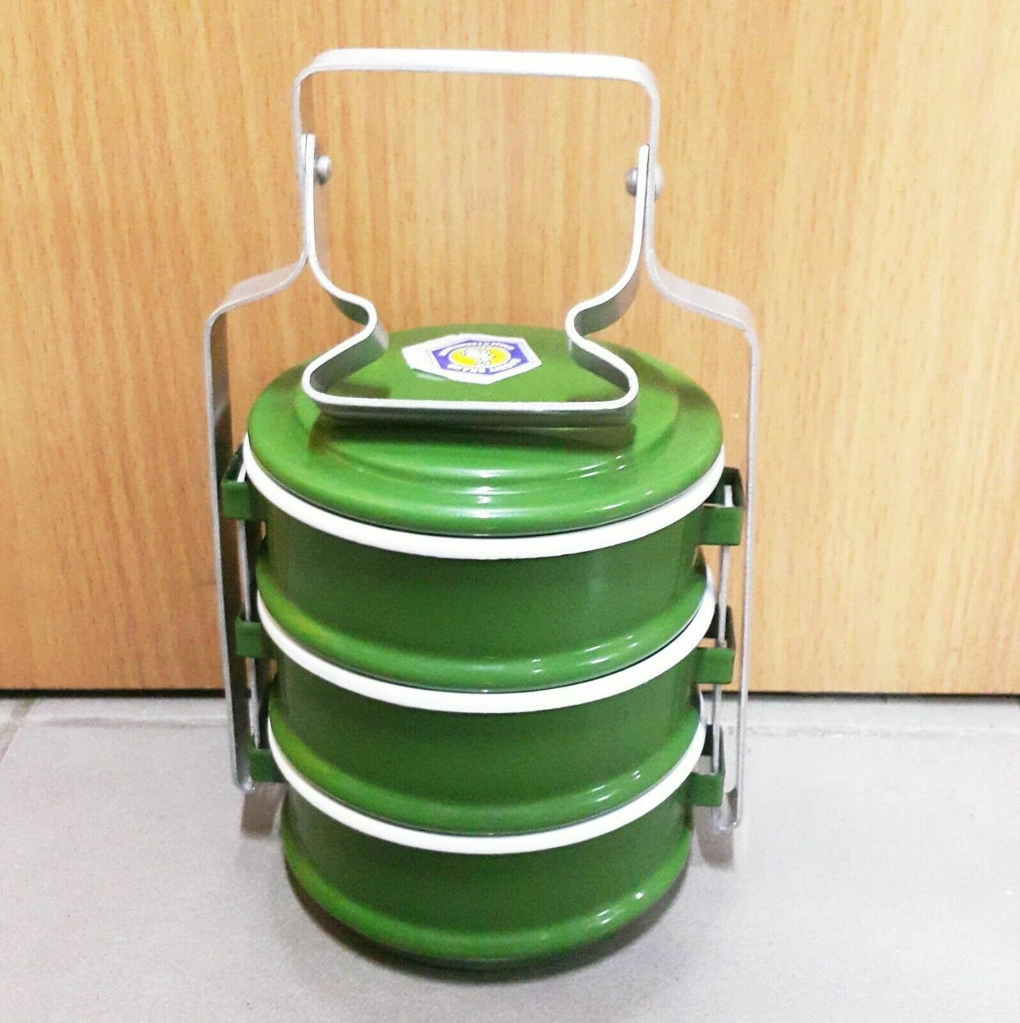 Thai Enamel Tiffin Lunch Box Food Carrier Container Pinto Bento Enamelware