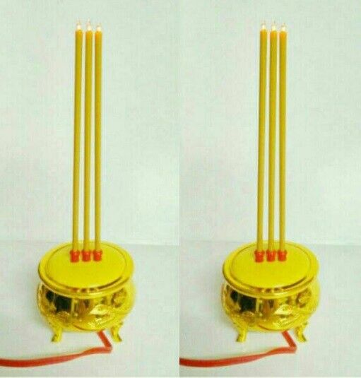 Thai Buddhist Golden color dragon electric Incense Burner Joss Stick Pot Home