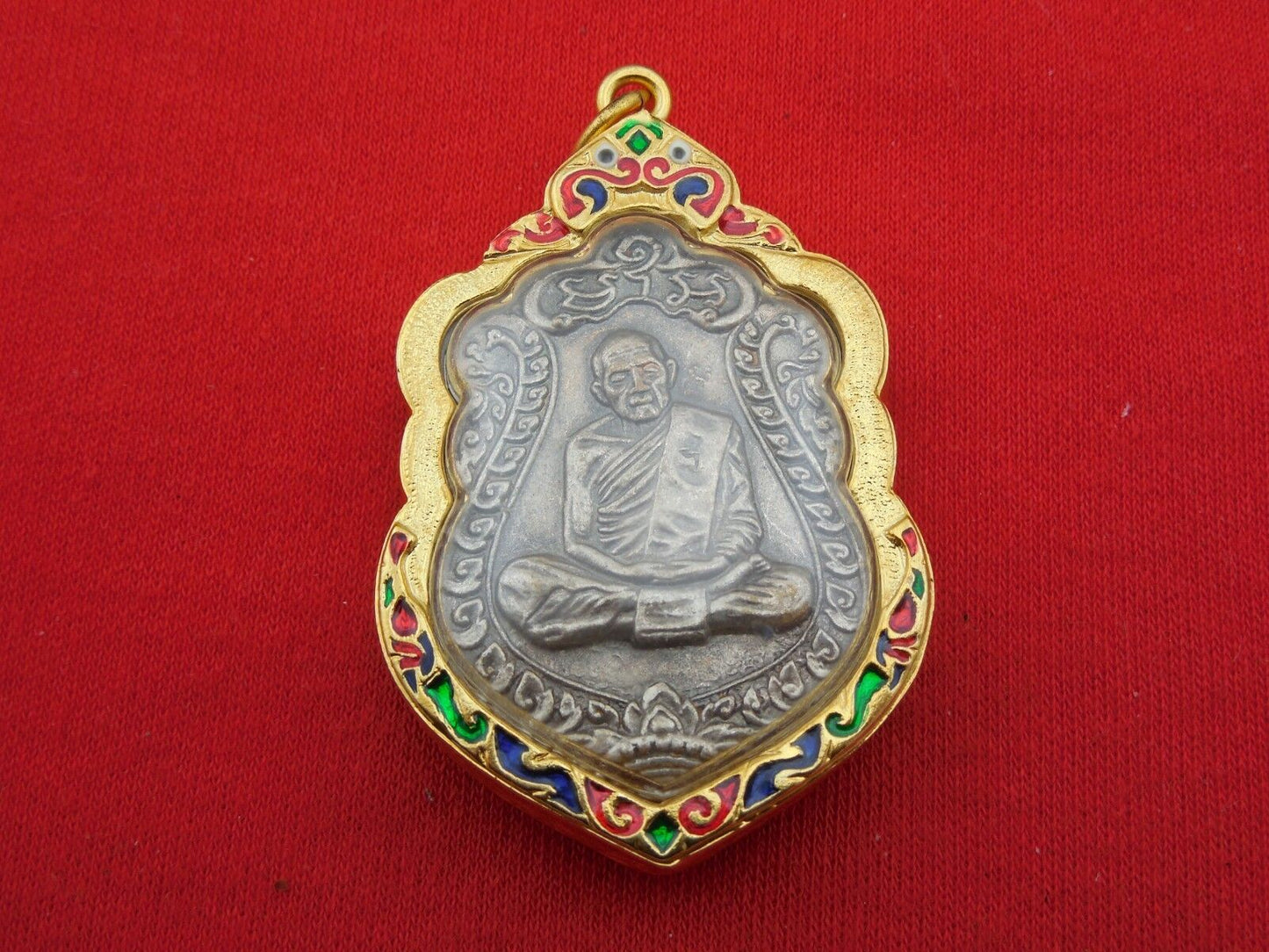 YANT Metal Phra LP Tim Wat Laharn Rai Thai Buddha Talisman Magic Pendant Amulet