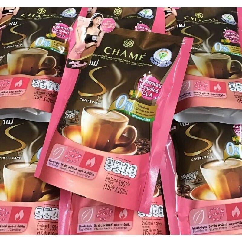 12xChame Sye Instant Coffee Tripeptide Collagen Weight Control Skin Aging Bright