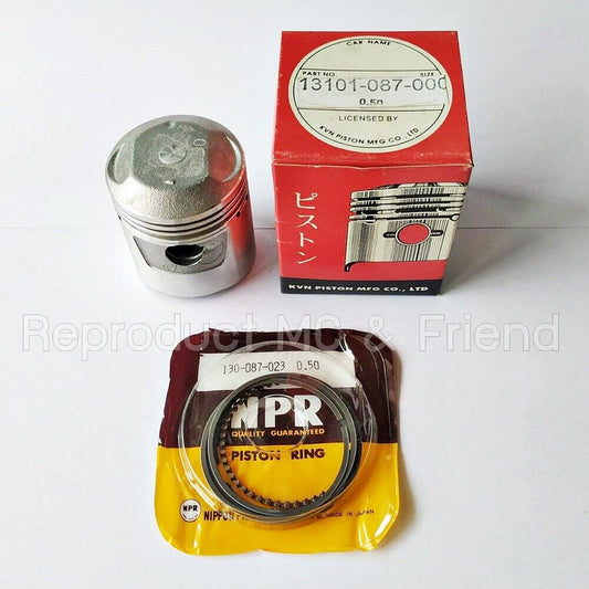Piston + Ring Set OS 0.50 Dia:47.50 Fits Honda C70 CD70 CL70 CT70 SL70 ST70 XL70