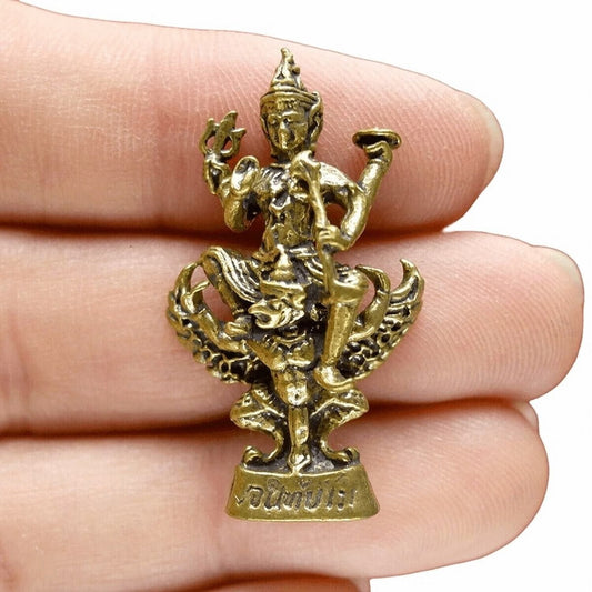 Thai Hindu Amulet Statue God Vishnu Riding Garuda Powerful Success Magic Holy