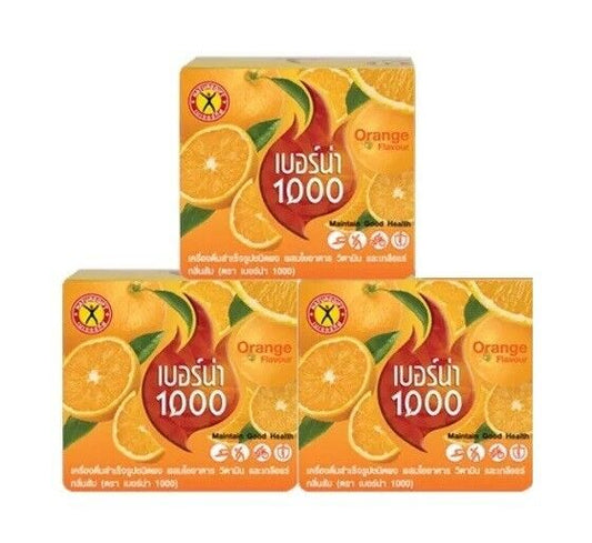 3x NatureGift Berna 1000 Drink Orange Flavor High Vitamin C delicious, refresh