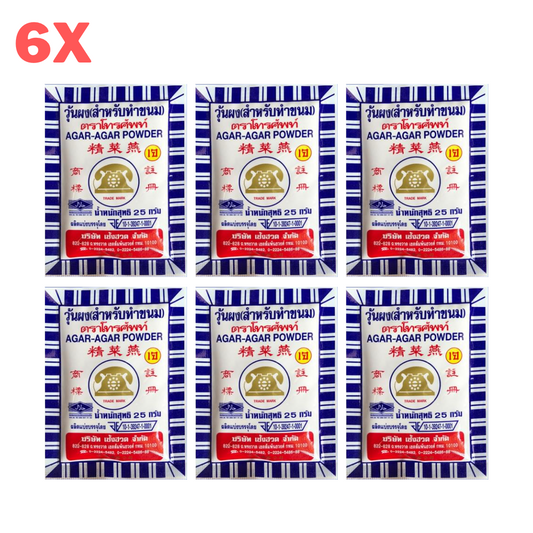 6x Agar - Agar Powder Telephone Brand Jelly Gelatin Dessert Making Natural 25 g