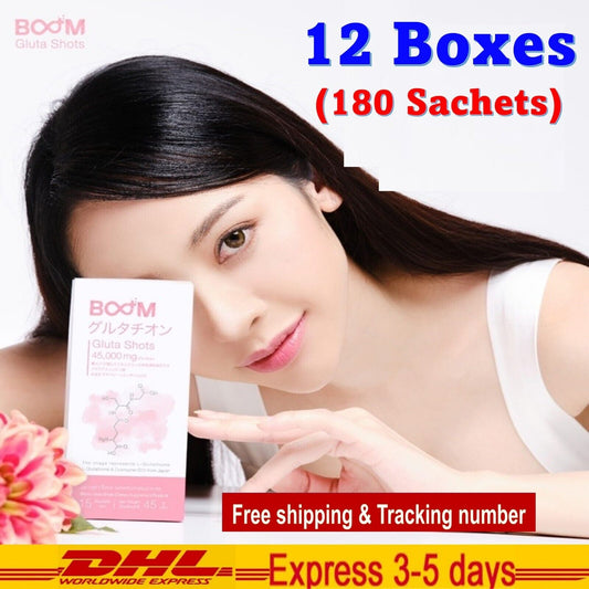 12x Boom Gluta Shots Instant Powder Absorbed Anti-Aging Healthy Skin Reduce Acne