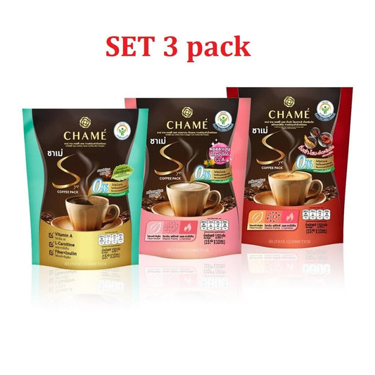 CHAME Sye Instant Coffee Mix Pack Collagen Cordyceps Jiaogulan (SET 3 flavors)