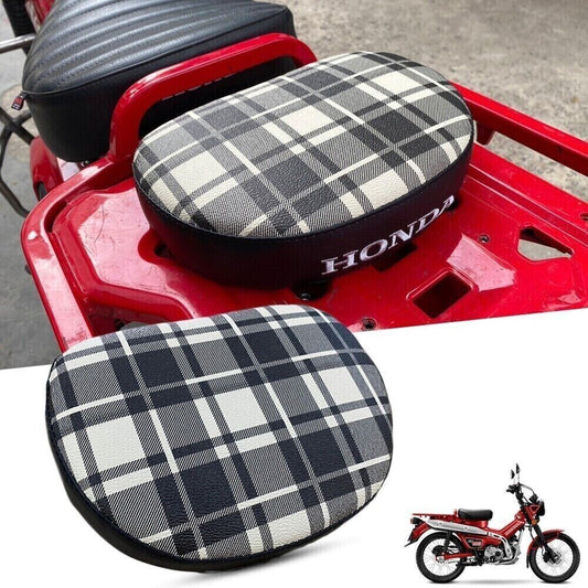 White Scott Square Plaid Passenger Seat Rear Pad For Honda CT125 Trail 20-23