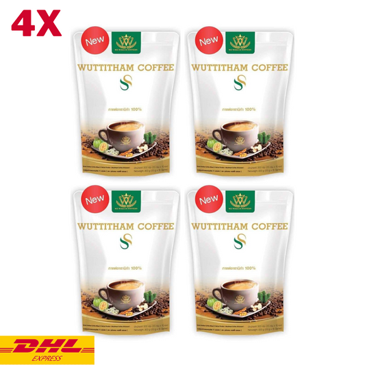 4x Wuttitham Instant Coffee SS White 32in1 Mix Weight Control Slim Healthy Drink