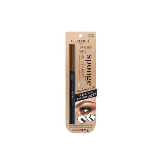 LIFEFORD Sponge Auto Eyebrow Double 3D and Tattoo Long Lasting #2 Almond Brown