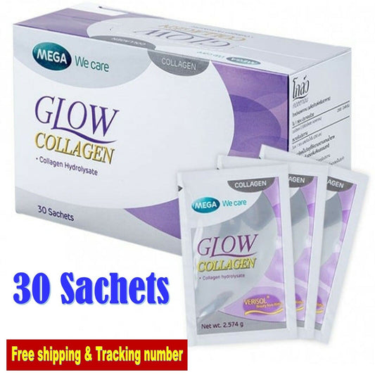 Mega We Care Glow Collagen Anti-Aging Radiant Skin Supplements 30 Sachets