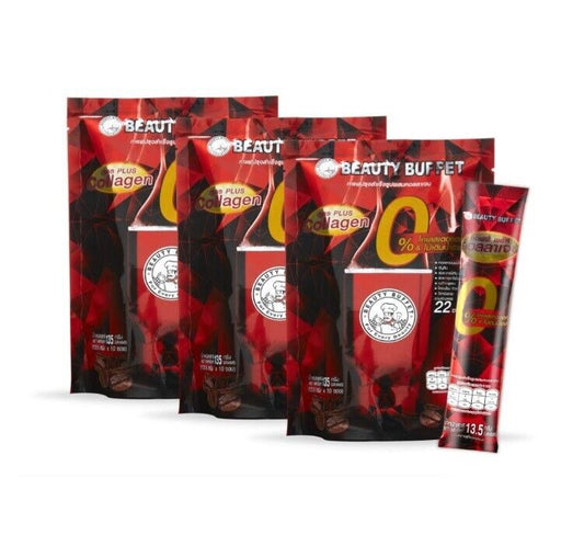 3x Beauty Buffet Coffee Plus Collagen Block Burn Build Shape Slim Healthy Skin