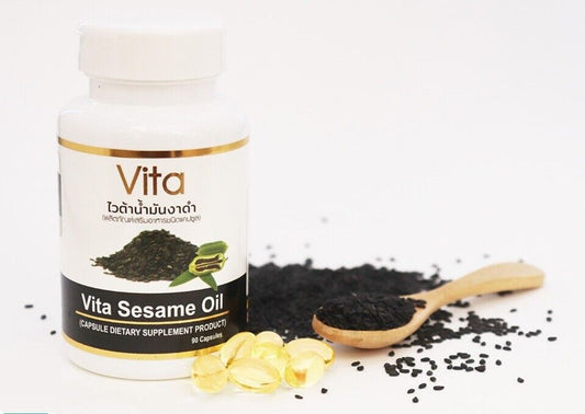 90 capsules Vita Black Sesame Oil Cold Pressed Nourish Health Bones Antioxidant