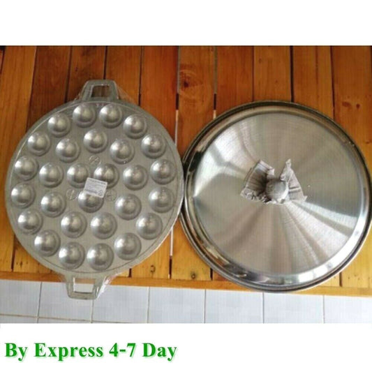Mold Pan Kanom krok Coconut Dessert 28 Holes Aluminum Poffertje Food Pancake Lid