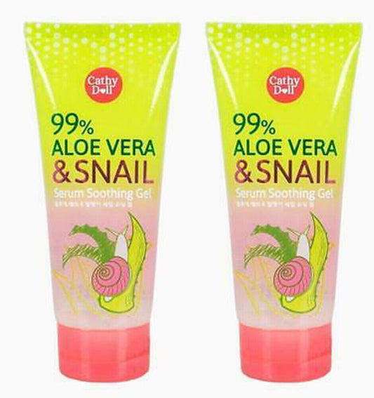 2x Cathy Doll KARMART 99% Aloe Vera Snail Serum Soothing Gel Reduce Wrinkles 60g